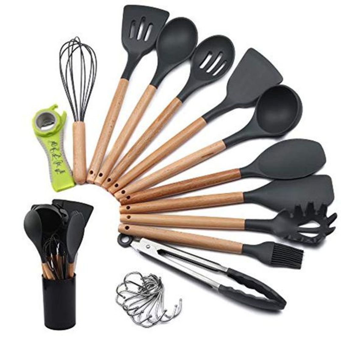 Product Utensilios de cocina de silicona, kit de cocina resistente al calor, Mreechan