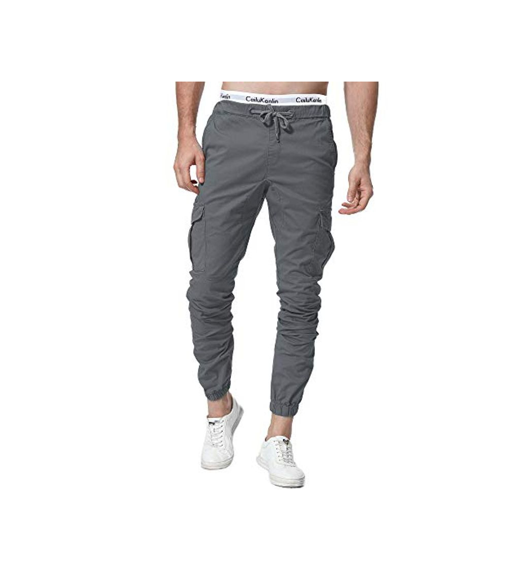 Fashion ZOEREA Pantalones Hombre Casuales Deporte Elásticos Joggers Largos Pants con Bolsillos Algodón Slim Fit Cargo Trouser de Hombres