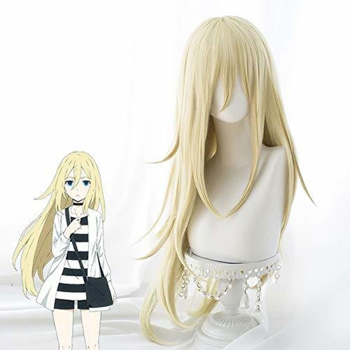 Productos RULER COSPLAY Angel of death Rachel Gardner yellow long hair cos peluca