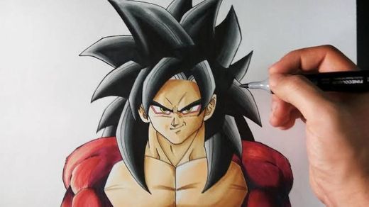 Cómo Dibujar a Goku SSJ4 paso a paso | Dragon Ball GT - YouTube