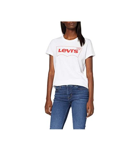 Levi's The Perfect Tee, Camiseta, Mujer, Blanco (Brw Outline T2 White