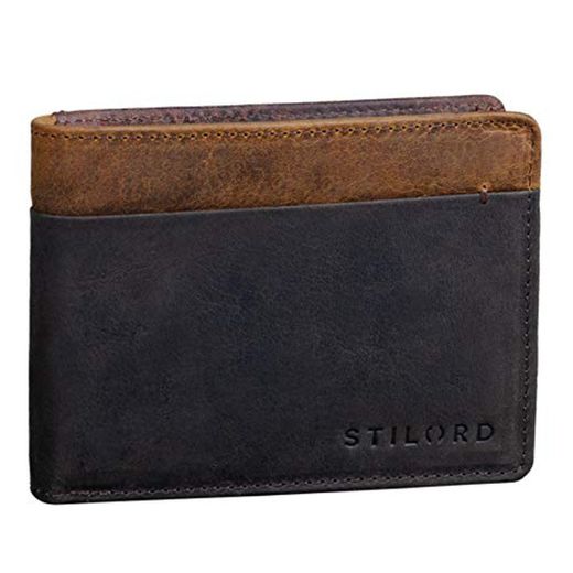 STILORD 'Sterling' Cartera RFID Hombre Cuero Portamonedas NFC Bloqueo Monedero Clásico Billetera