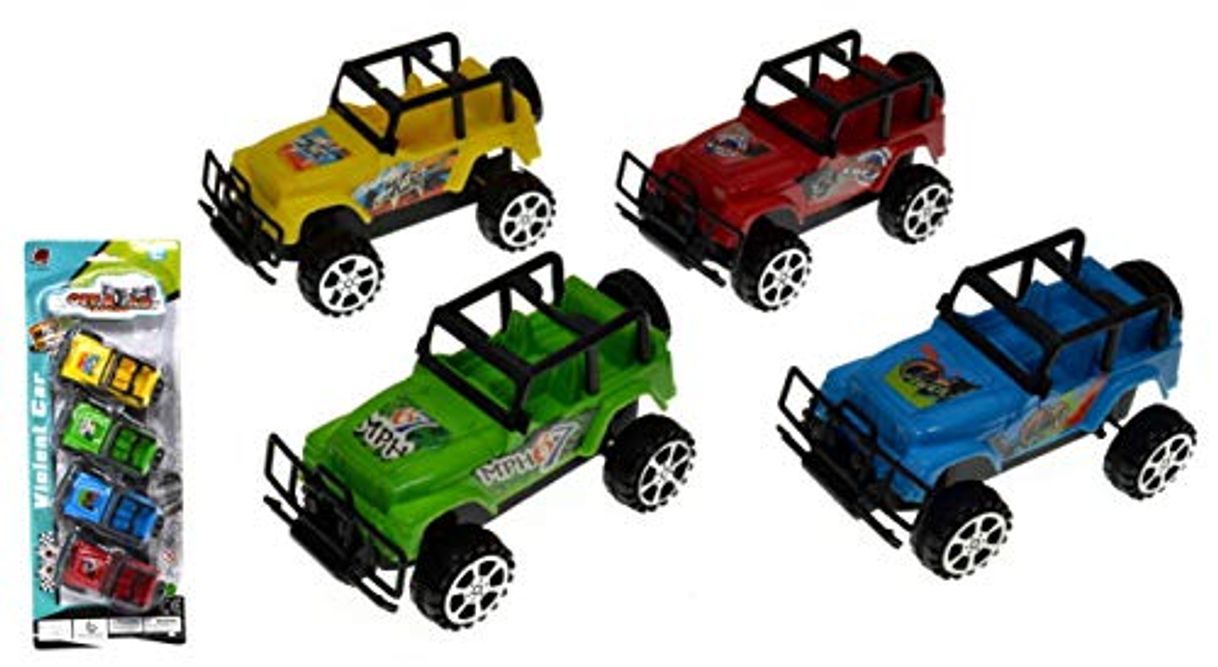 Product VENTURA TRADING Paquete de 4 Jeeps 4x4 Fuera del Camino Carros de Juguete Todoterreno Carros de Juguete Coches de Carreras Juego Coche Modelos