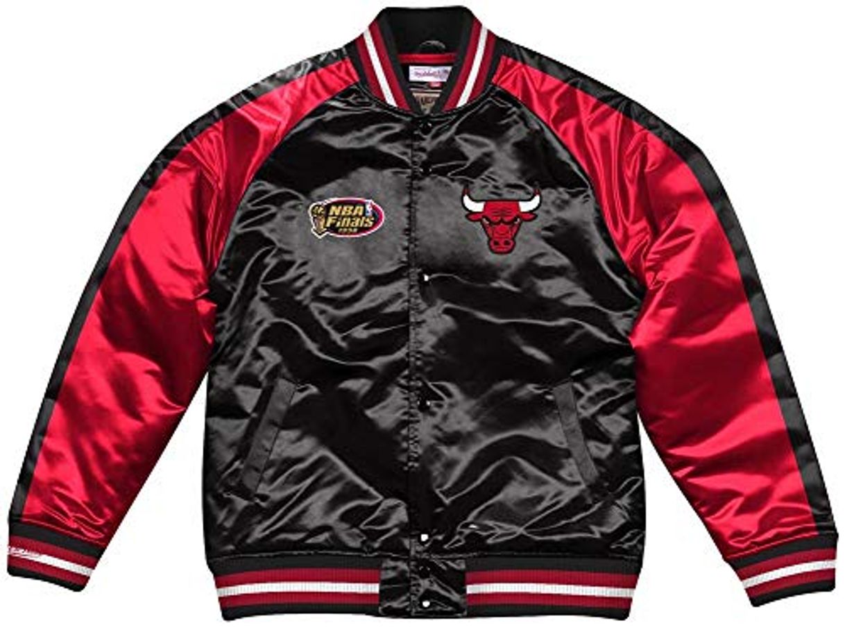 Fashion Mitchell & Ness Chicago Bulls NBA Color Blocked Satin Jacket Jacke Anorak Windbreaker