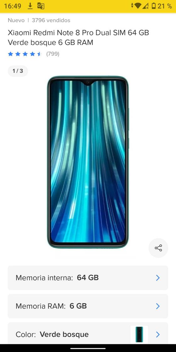 Product Xiaomi Redmi Note 8 Pro Dual SIM 64 GB Verde bosque 6