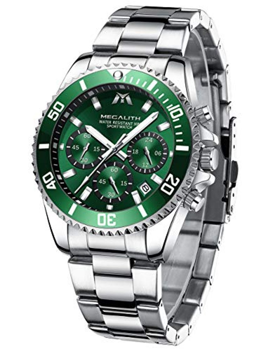 Social MEGALITH Relojes Hombre Relojes Grandes de Pulsera Militares Cronografo Diseñador Luminosos Impermeable Reloj Hombre Deportivos de Acero Inoxidable Analogicos Fecha