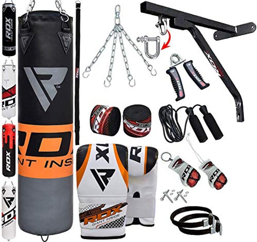 Social RDX Saco de Boxeo Relleno MMA Muay Thai Kick Boxing Artes Marciales con Soporte Pared Cadena Guantes 17PC 4FT 5FT Punching Bag