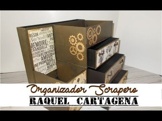 DIY TUTORIAL CARTONAJE organizador steampunk carpeta 3d ...
