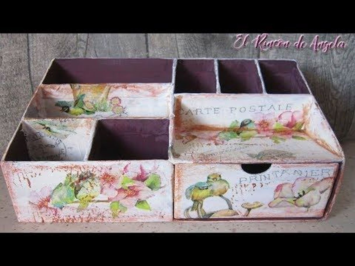 Moda Organizador con decoupage - YouTube