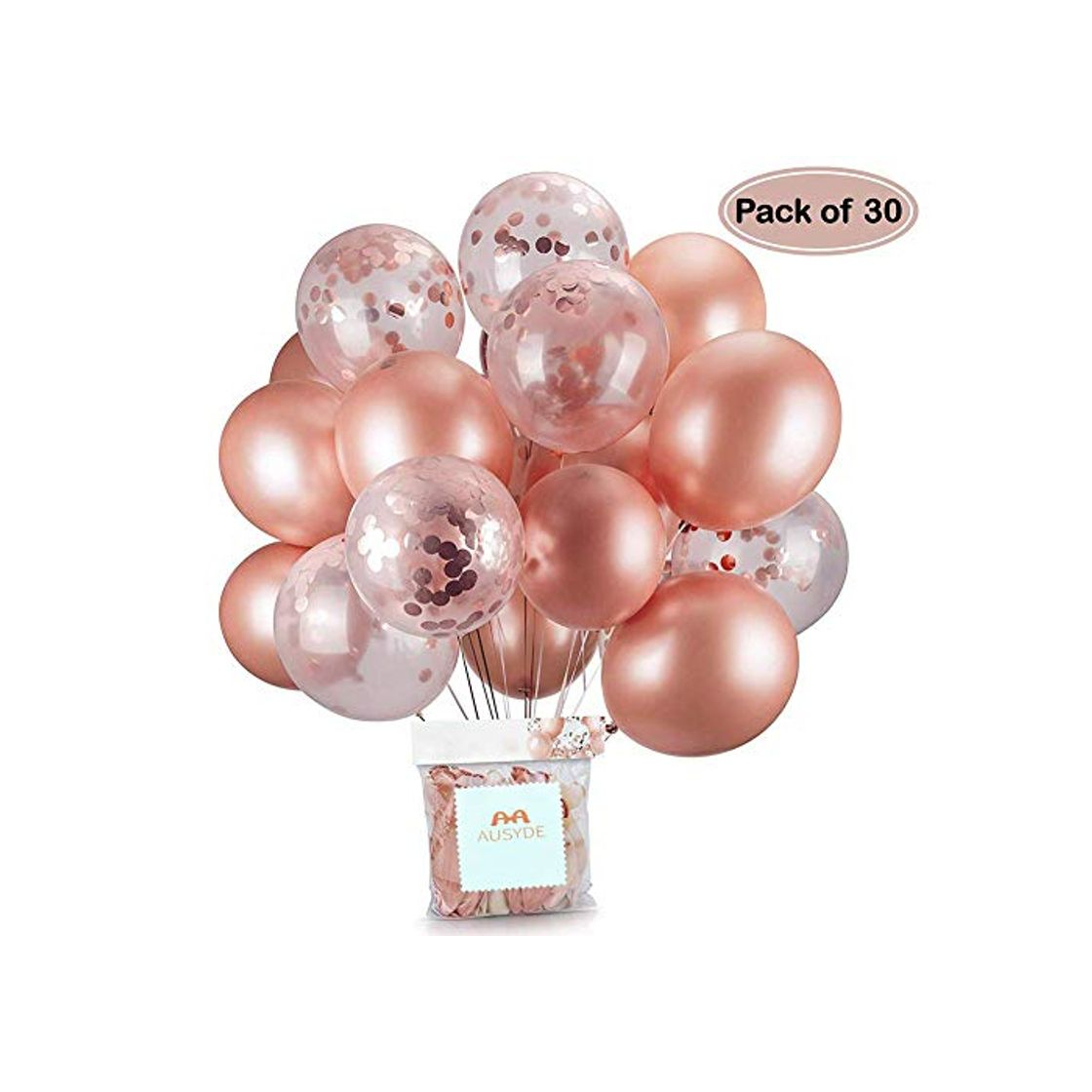 Electronic Globos de confeti de oro rosa Globo de fiesta 30.5 CM para