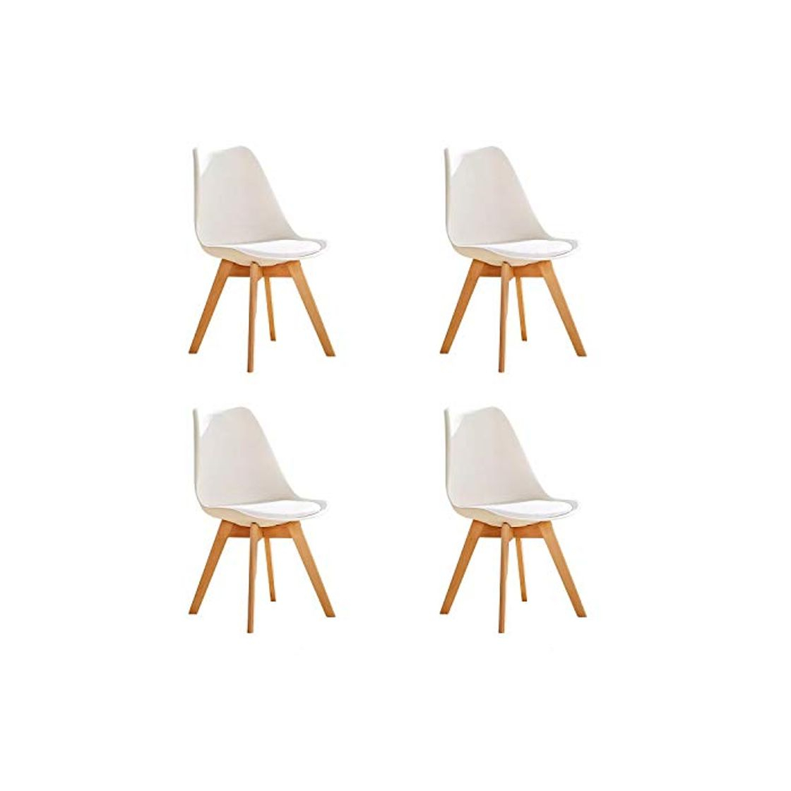 Social GroBKau Juego de 4 Sillas de Comedor Tulip, Sillas de Comedor Tapizadas,