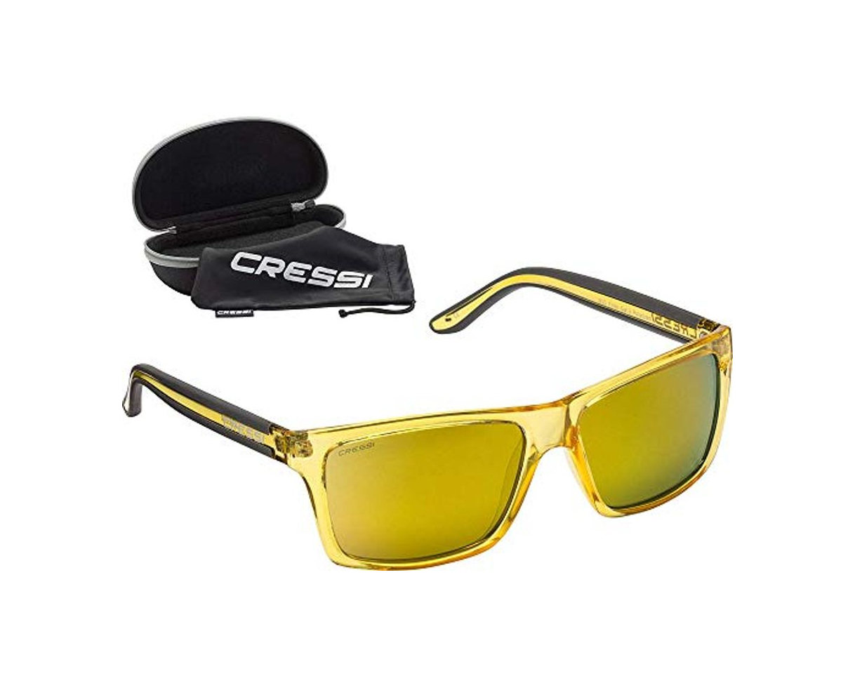 Social Cressi Rio Sunglasses Gafas de Sol Deportivo Polarizados, Unisex Adultos, Crystal Amarillo