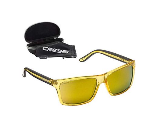 Cressi Rio Sunglasses Gafas de Sol Deportivo Polarizados, Unisex Adultos, Crystal Amarillo