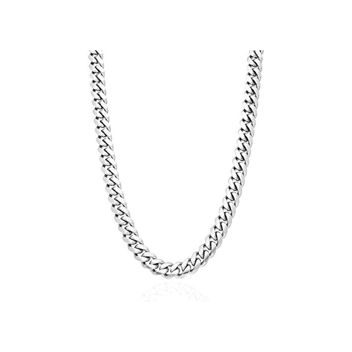 Social WJD Exclusives Collar de cadena de plata de ley 925 de 10 mm cubana de Miami para