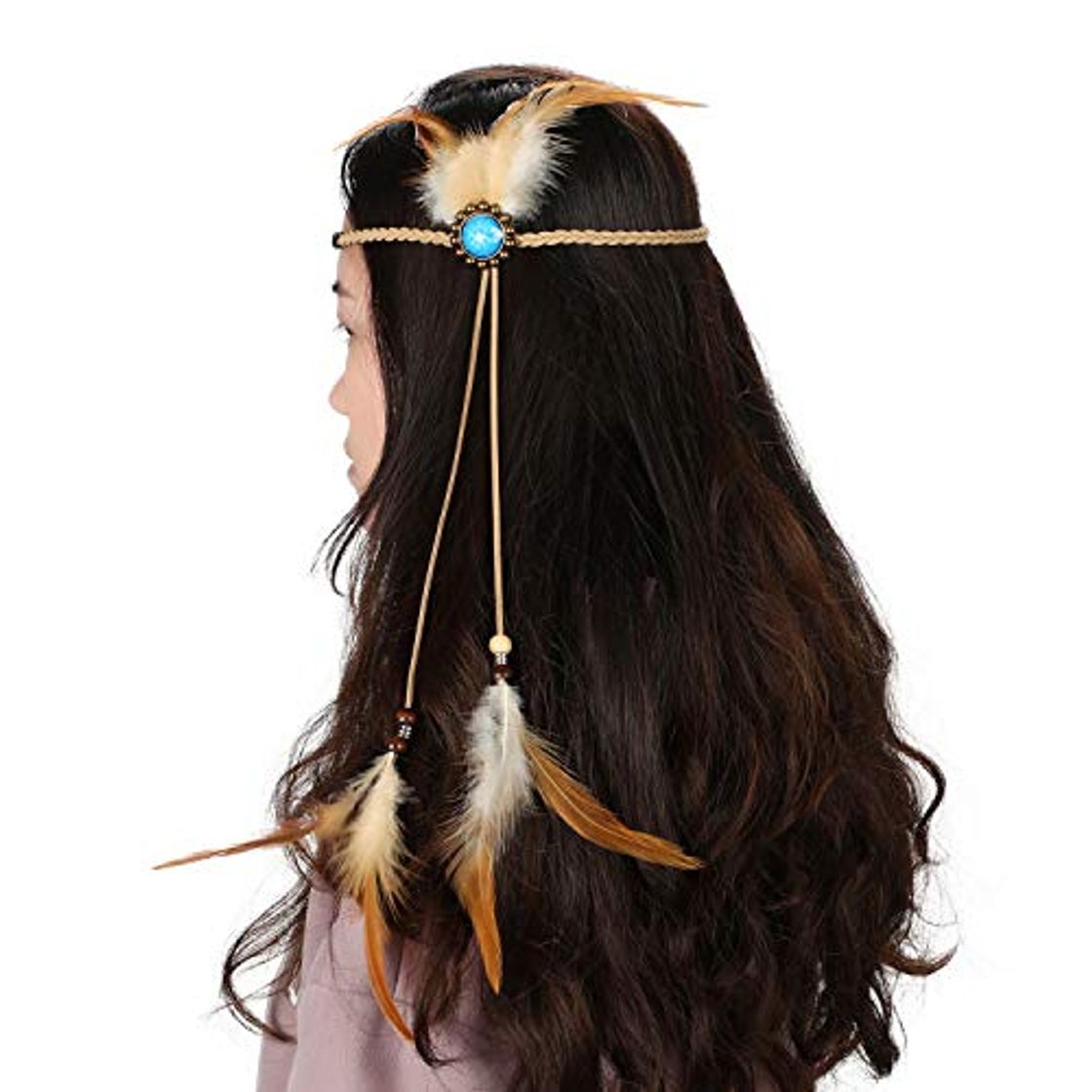 Fashion Mwoot Diadema para el Pelo de Pluma Venda