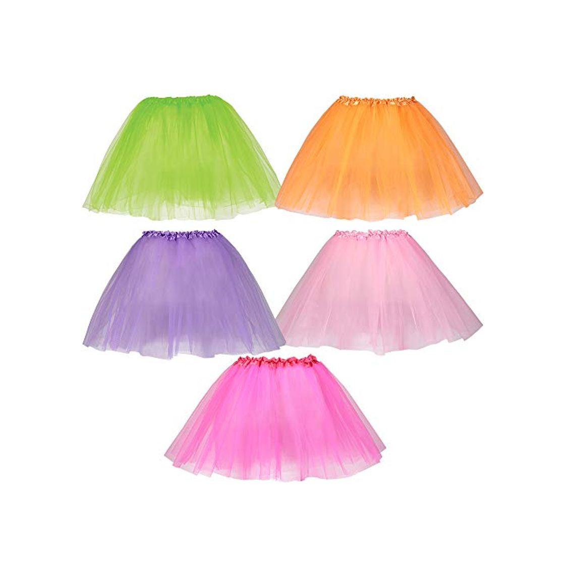 Fashion Dress Up America- Tutus Pack de 5 Faldas Colores – tutú de