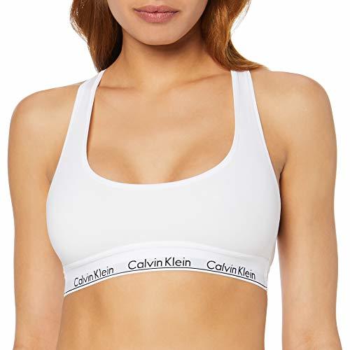 Social Calvin Klein 0000F3785E, Sujetador Deportivo para Mujer, Blanco