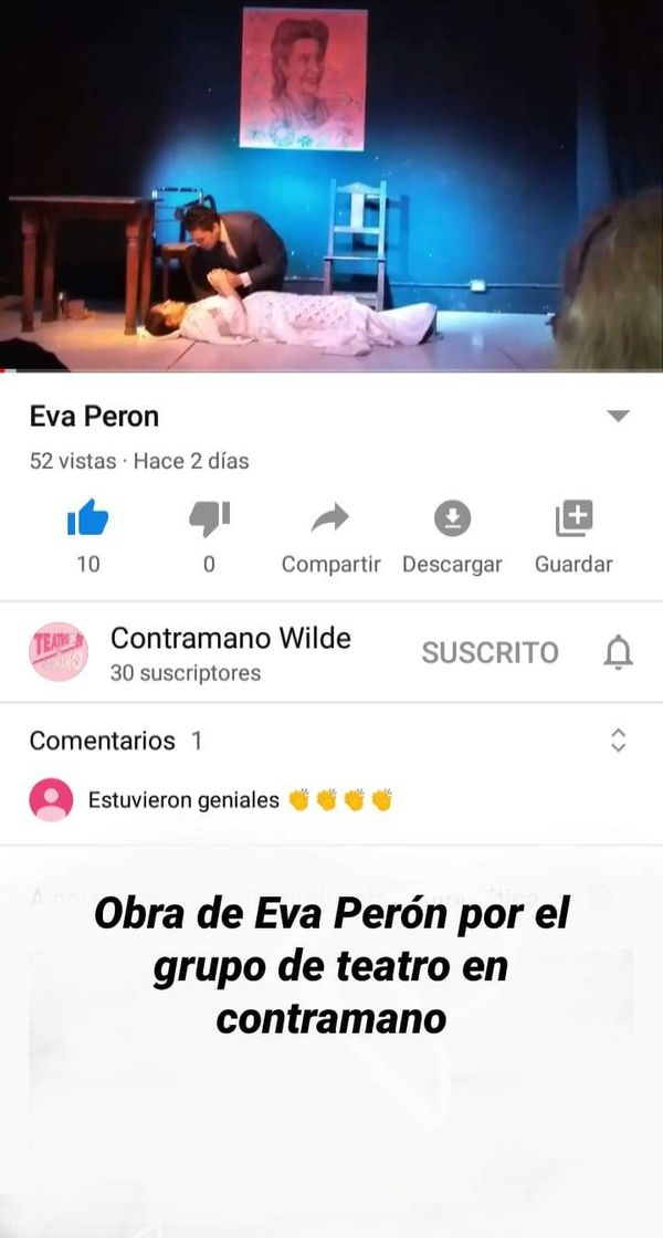 Social Hoy estaré compartiendo la obra Eva Perón