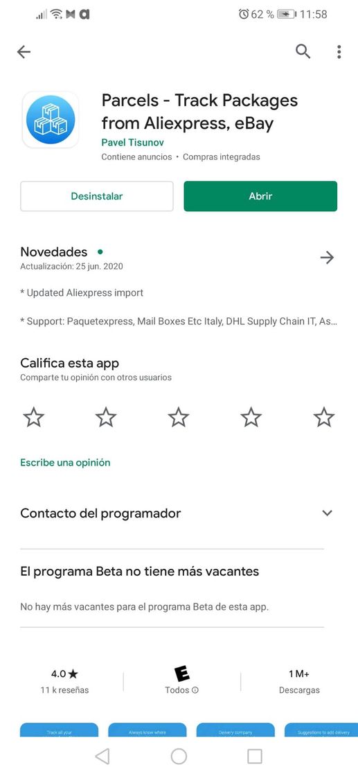 App Parcels - Rastreo de paquetería