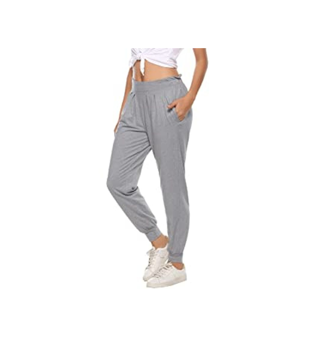 Moda Aibrou Pantalones Chándal Mujer Algodón Largos Pantalon para Deportivo Yoga Fitness Jogger Casual