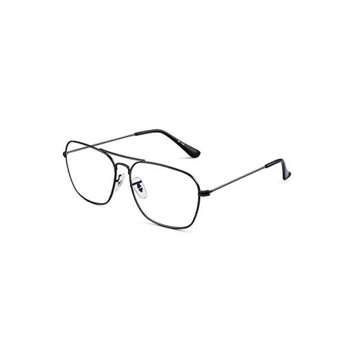 Gafas de Vista Aviador Bloqueo Luz Azul Computadora Mujer Hombre, Cuadradas Proteger