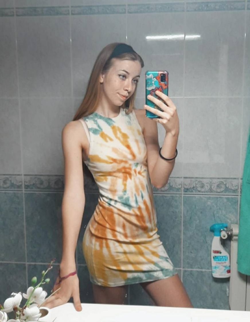 Moda Vestido con estampado tie dye 