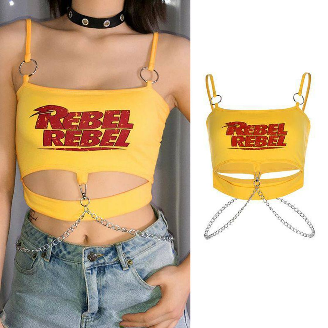 Moda Cropped Feminino Sem Manga Com Armação De Metal Vazada Sexy