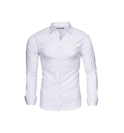 Kayhan Hombre Camisa, langarmhemd 2145 New White