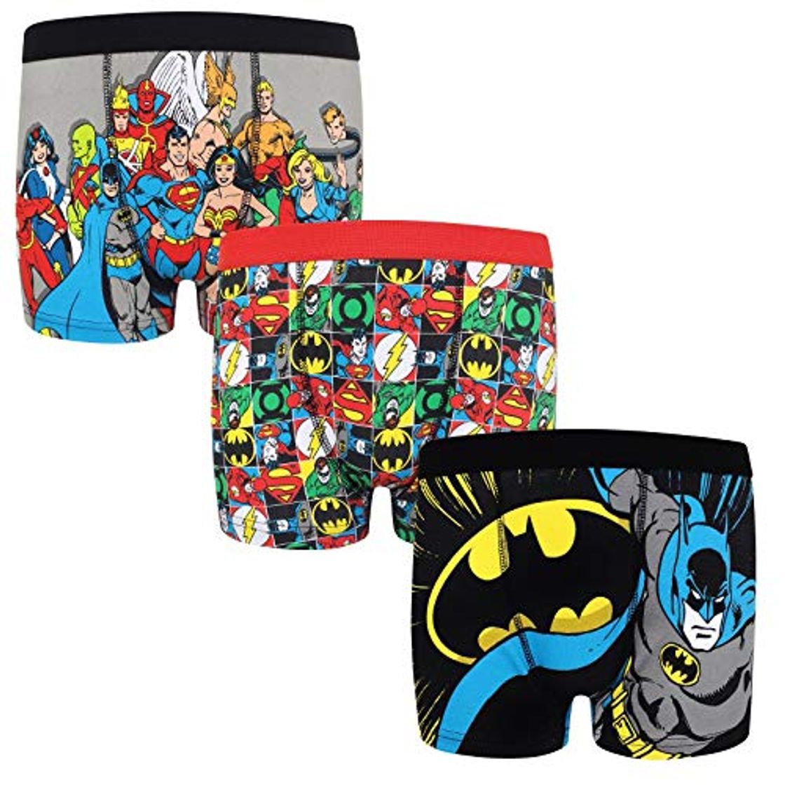 Fashion DC Comics - Pack de 3 calzoncillos oficiales de estilo bóxer -