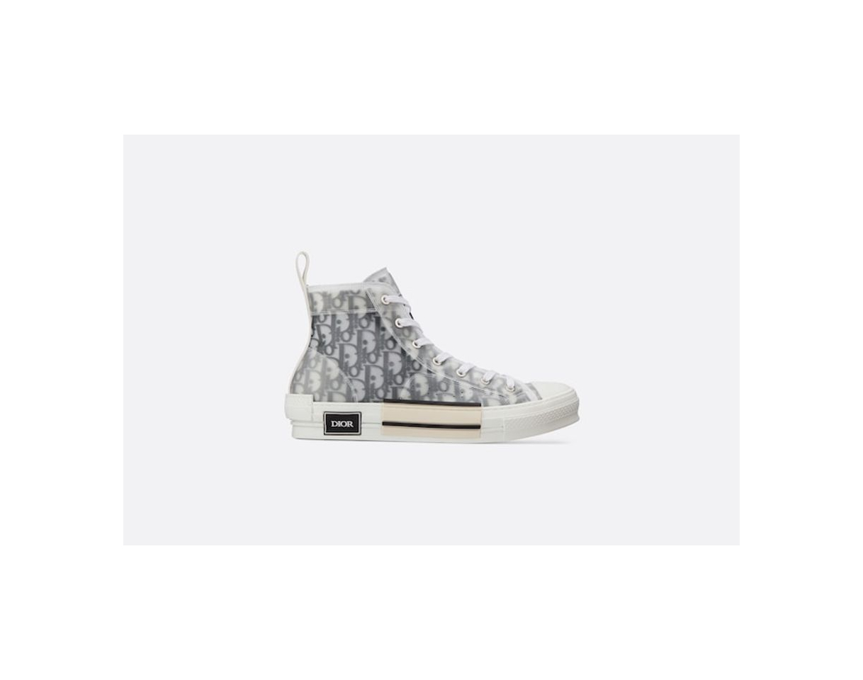 Fashion B23 High-Top Sneaker White and Black Dior Oblique Canvas