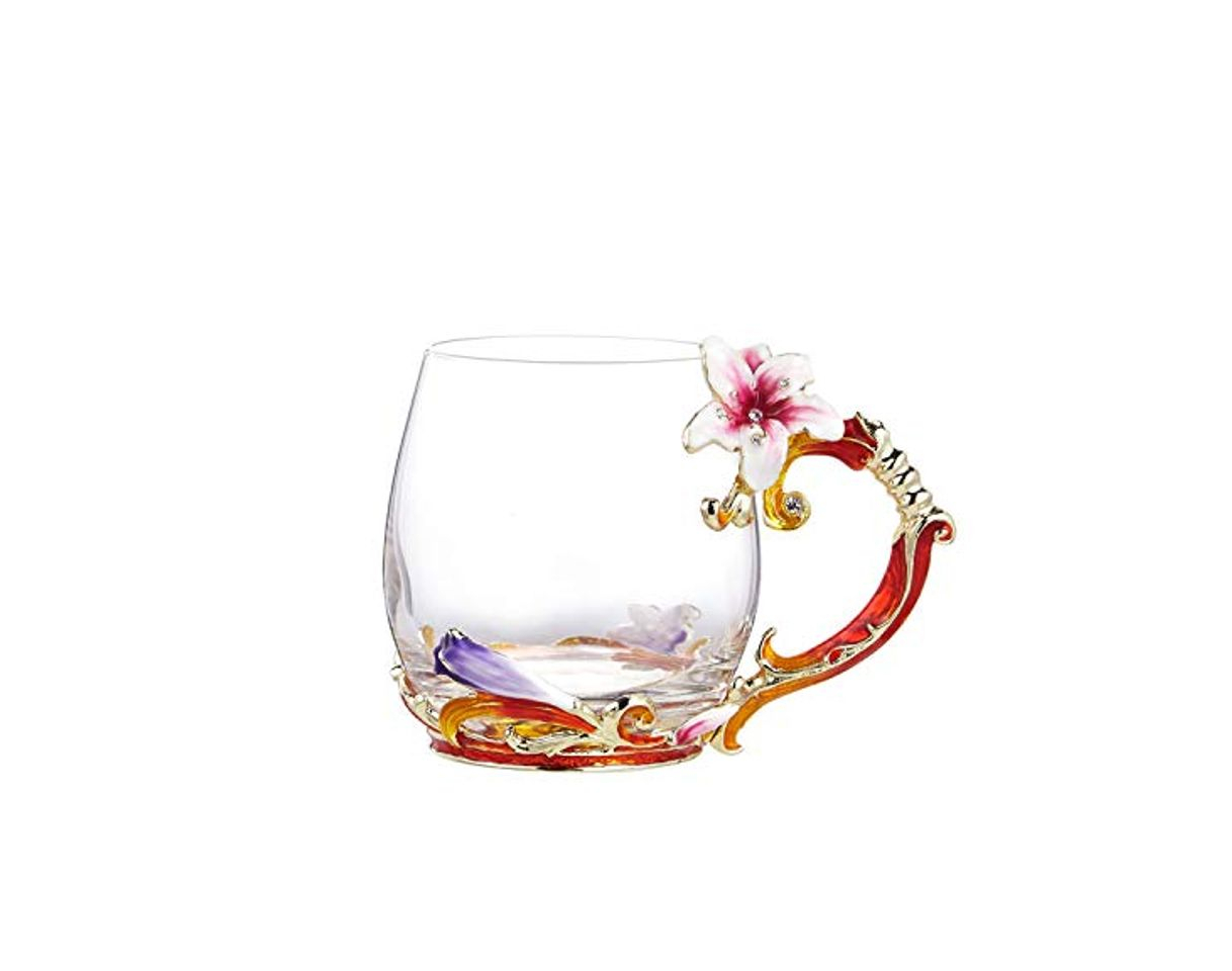 Social Copa Premium y juegos de platillo Color de esmalte Elegante flor de