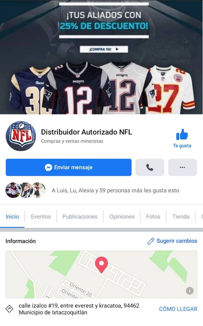 Restaurants NFL Tienda