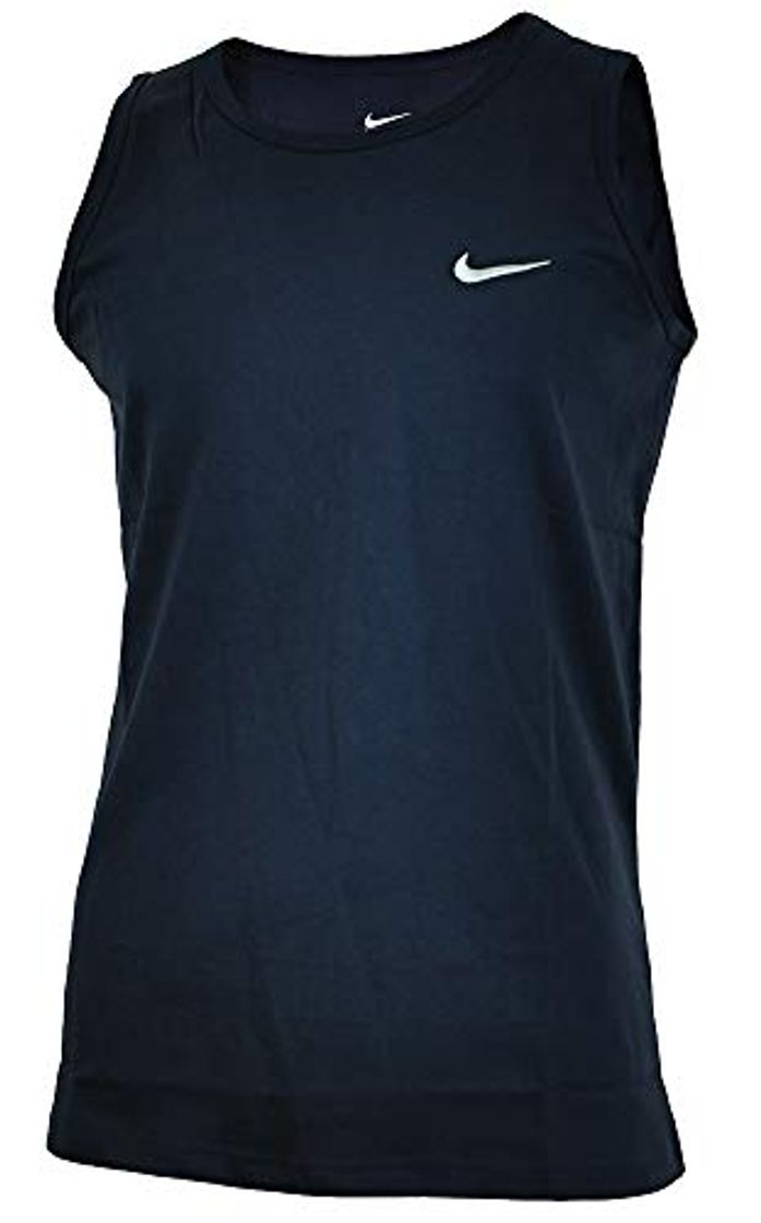 Social Nike Vest Hombre Deporte Regular Fit Fitness Camisa Camiseta Algodón Navy, Tamaño