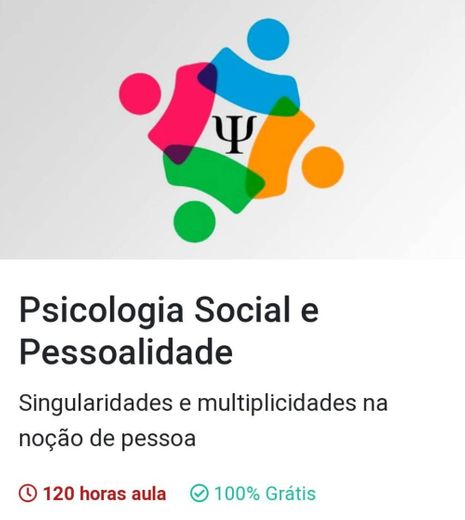 Curso de Psicologia Social e Pessoalidade.