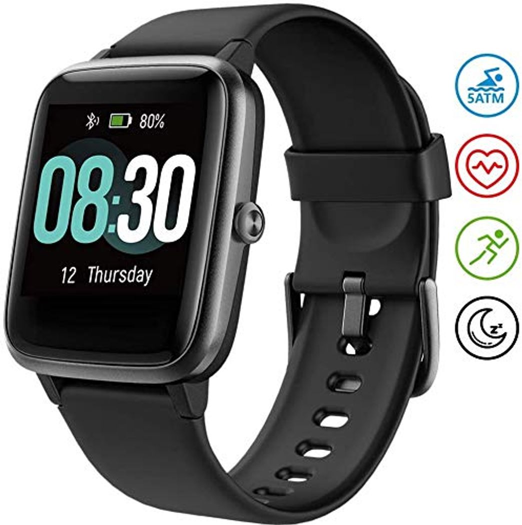 Producto UMIDIGI Reloj Inteligente Uwatch3 Smartwatch 5ATM Impermeable con Cronómetro Pulsera Actividad Inteligente Reloj de Fitness con Podómetro Smartwatch Mujer Hombre niños para iOS y Android [Negro]