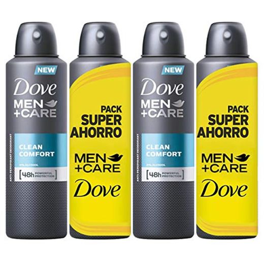 Dove Men Pack Ahorro Desodorante Clean Comfort - 2 Paquetes de 2