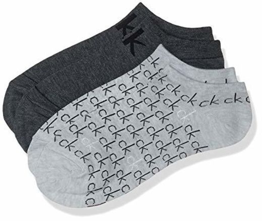 Calvin Klein Calcetines de Mujer, Paquete de 2 - Logotipo por todas