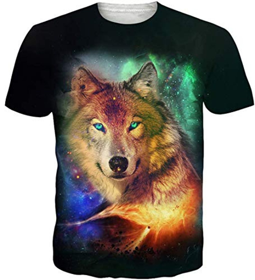 Moda Loveternal Unisex Wolf Camiseta Hombre Estampada 3D Impreso T