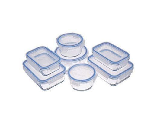 AmazonBasics - Recipientes de cristal para alimentos, con cierre