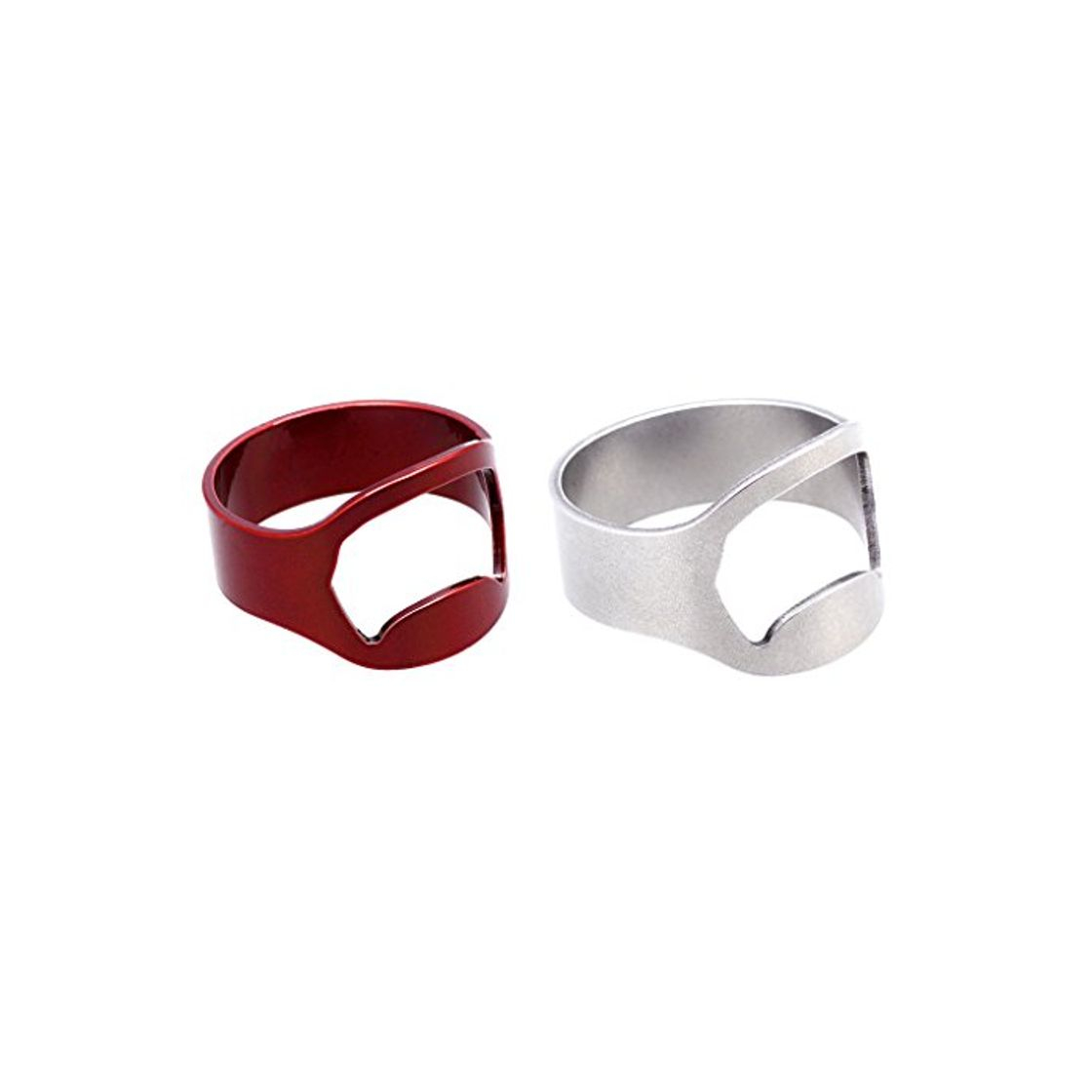 Producto Homyl 2 pcs Anillo Destapador de Acero Inoxidable Color Plata Rojo Herramientas para Abrir Cerveza Botellas