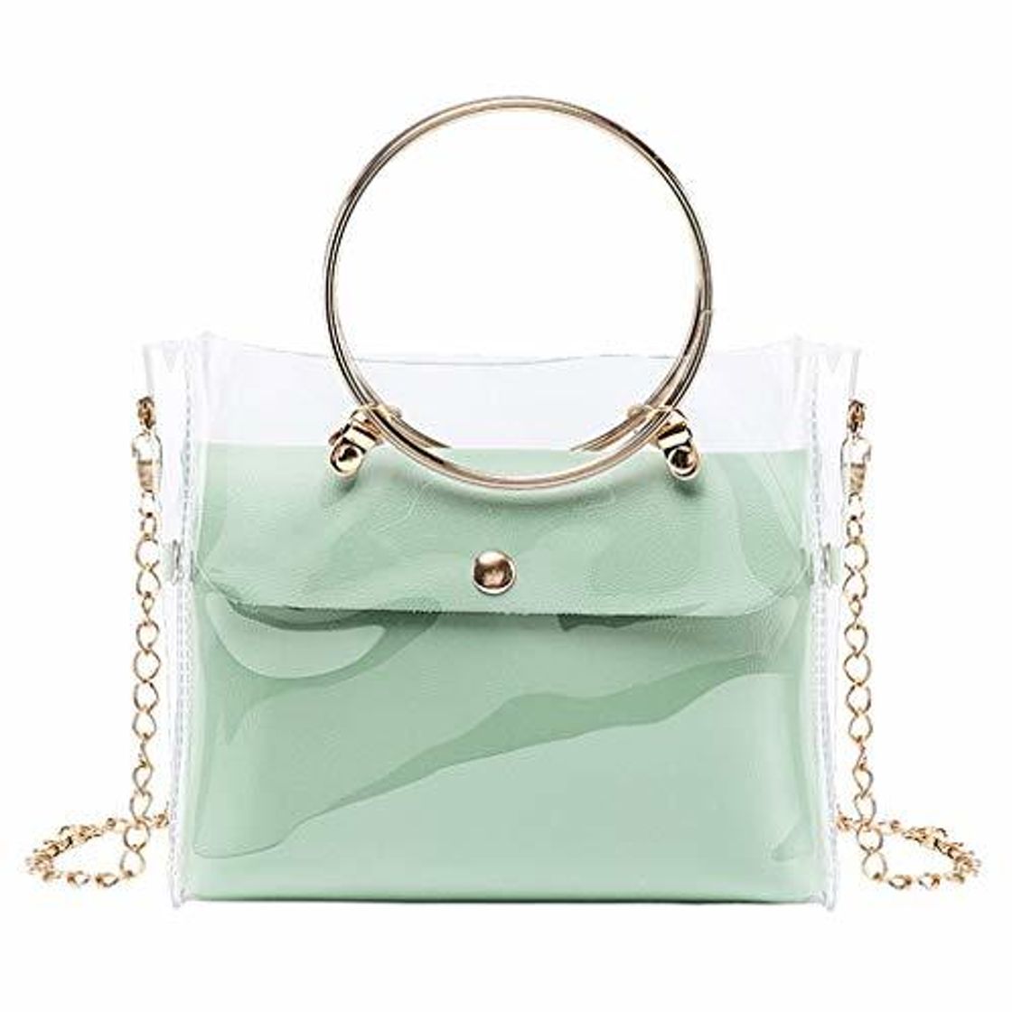 Social Mxjeeio Bolso Bimba y Lola Transparente PVC Mujeres Señoras Bandolera Desigual de