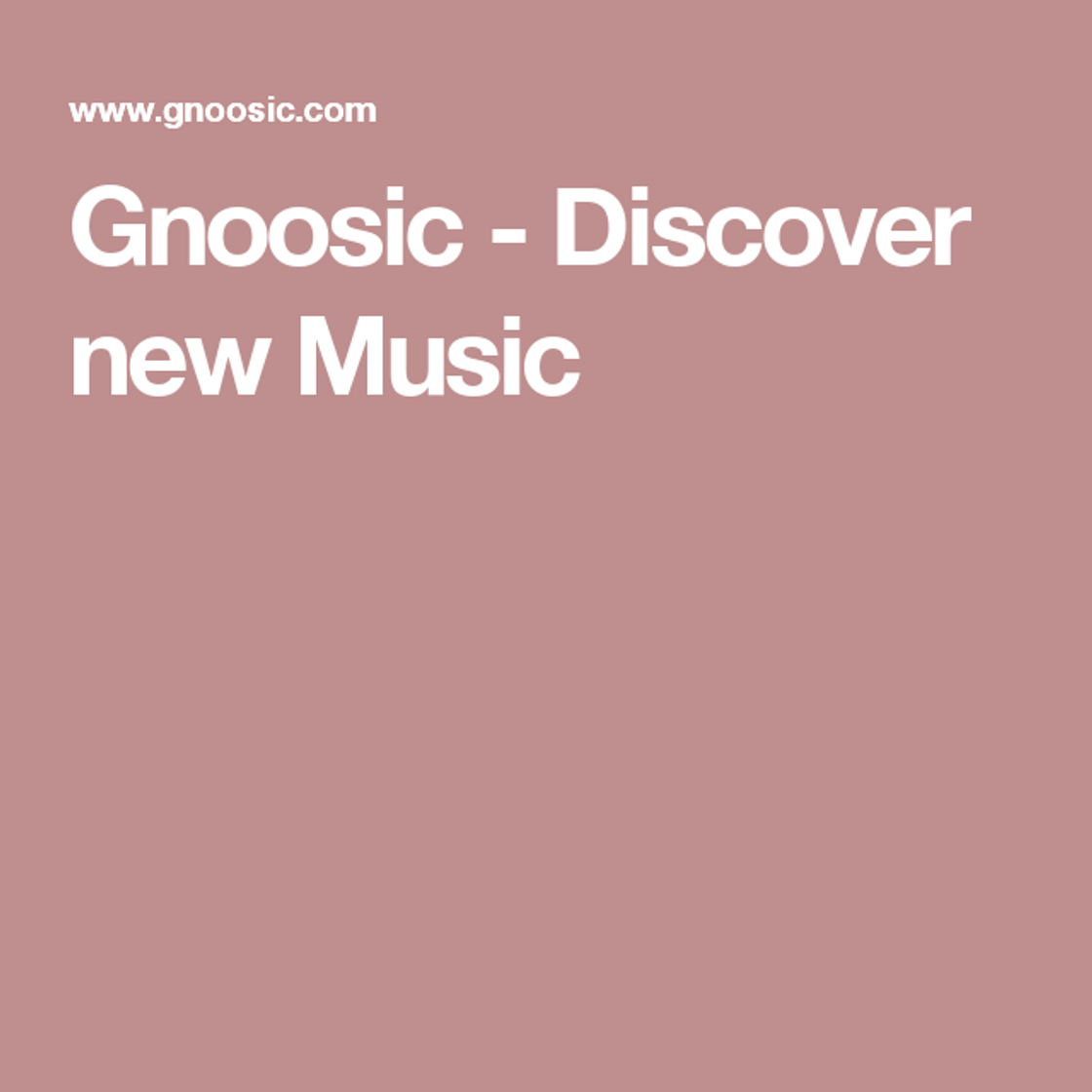 Fashion Gnoosic - Discover new Music