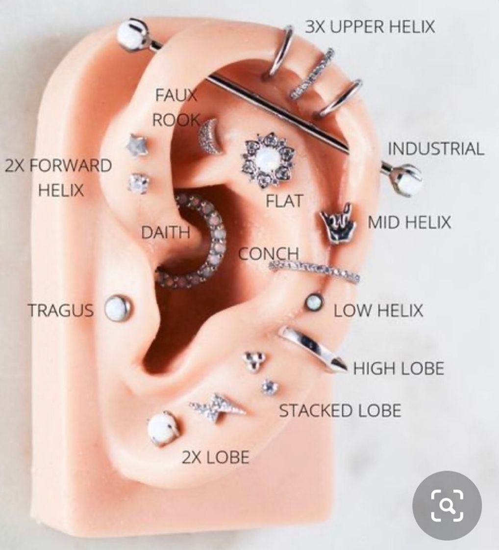 nome dos piercings na orelha