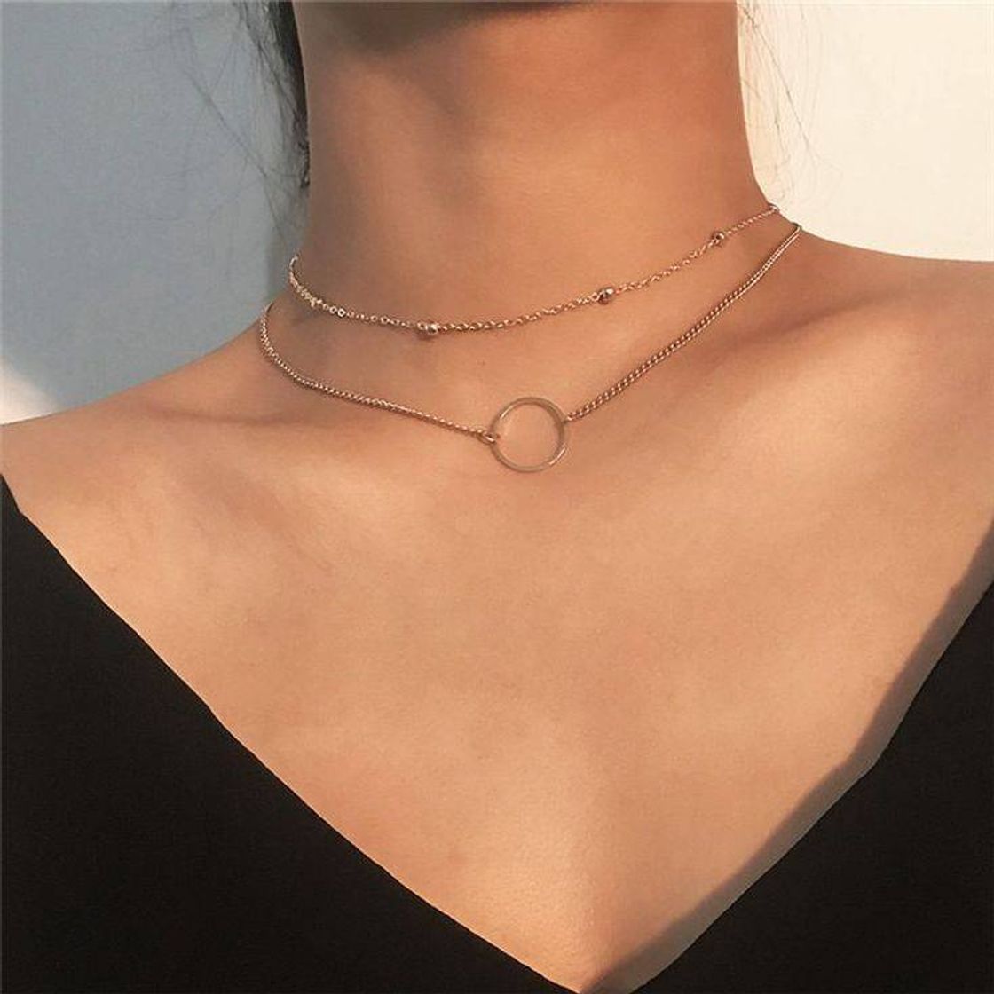 Moda Choker dourada