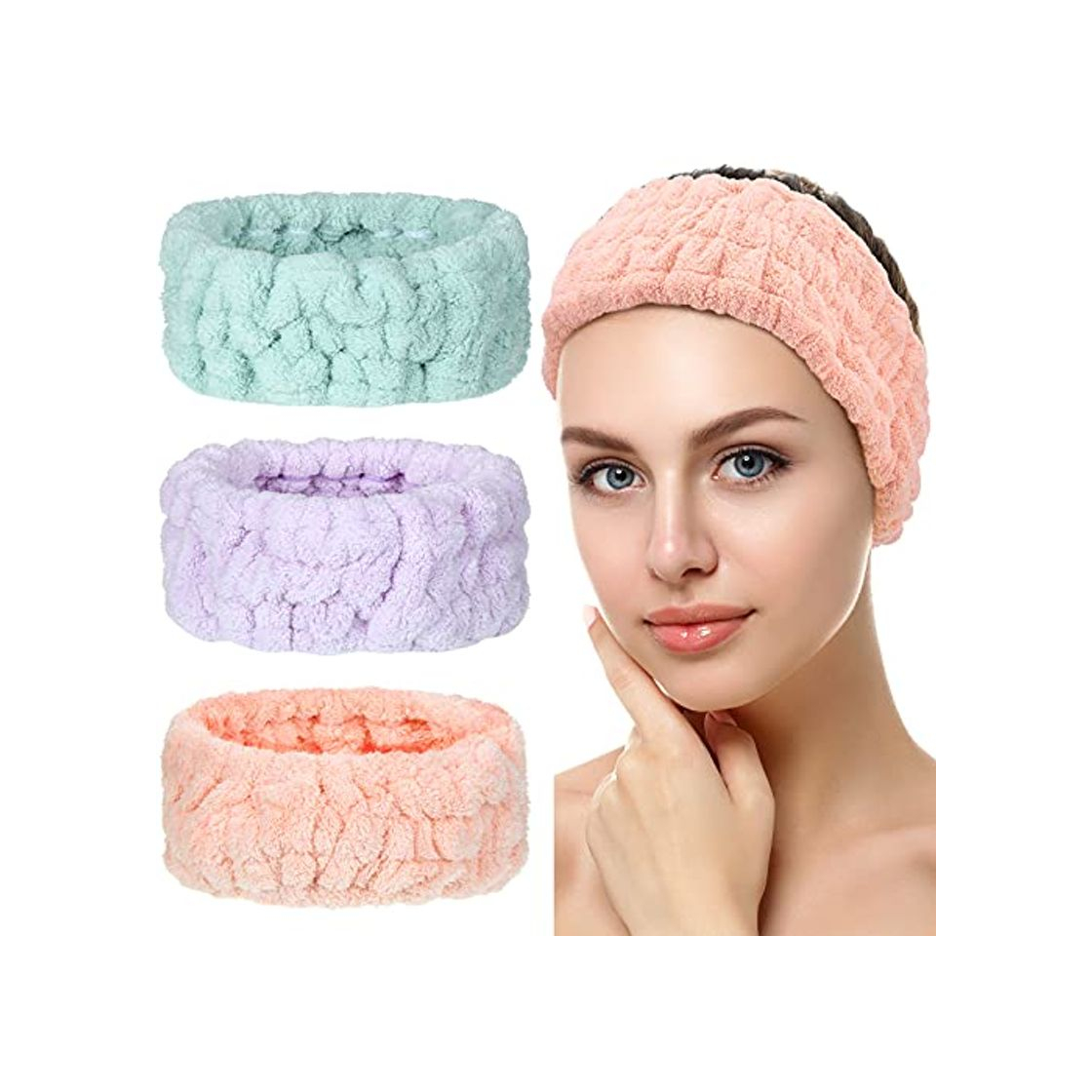 Social 3 Diademas Faciales de Spa para Maquillaje y Lavar Cara Banda Facial