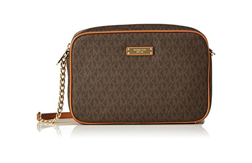 Michael Kors - Jet Set Travel Logo Crossbody, Bolsos bandolera Mujer, Marrón