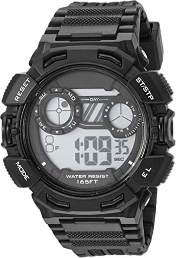 Amazon Essentials Men's Digital Chronograph Black Resin Stra