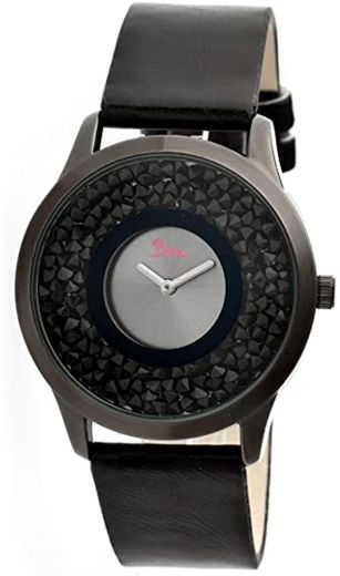 Boum Clique Crystal Dial Quartz Genuine Leather Watch

