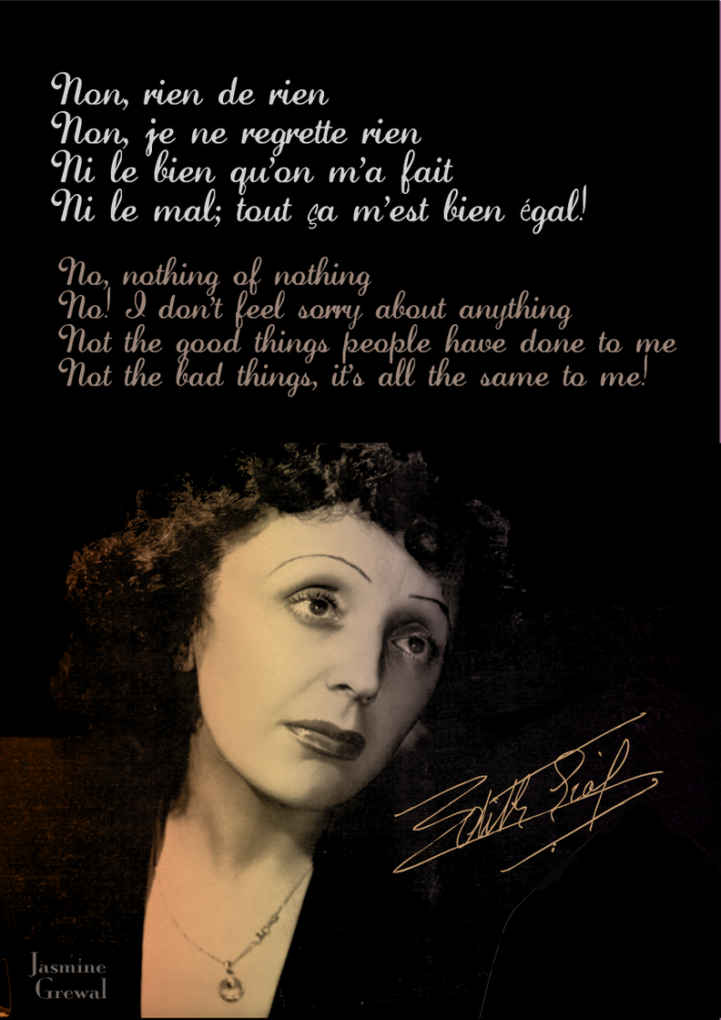 Moda  Non, Je Ne Regrette Rien - Edith Piaf 