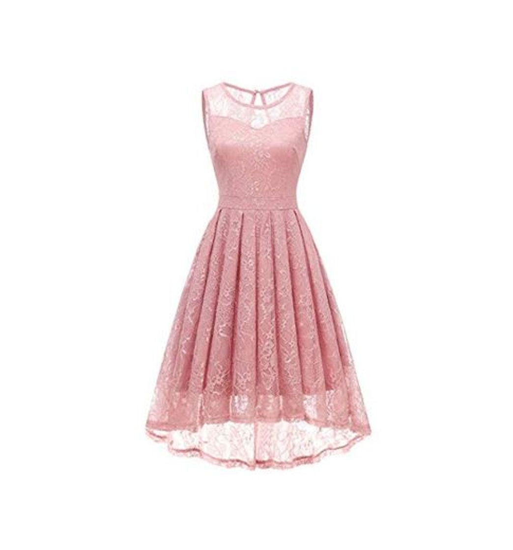 Social Gardenwed Vestidos Mujeres Corto Encaje Cóctel Fiesta Madrina Sin Mangas Blush L